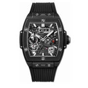 This Hublot model has a 45mm microblasted black ceramic case with a satin-finished, polished and microblasted black ceramic bezel with 6 H-shaped titanium screws. The wearer can see the inner workings of the HUB1233 manufacture manual-winding skeleton movement with the help of the matte black skeleton dial. This model has a 10 day power reserve, and is water resistant to 50 meters. 