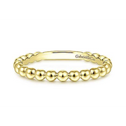 14k Yellow Gold Beaded Fashion Stackable Ring