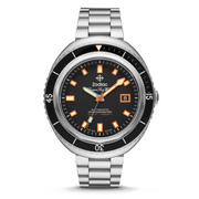 Featuring a stainless-steel case, an updated stainless steel three-link bracelet, uni-directional mineral crystal top ring and C3 SuperLuminova hands and indexes, ZODIACs Sea Wolf conveys the brands commitment to definitive style with timeless heritage. The STP 3-13 automatic movement and sapphire crystal with anti-reflective coating stay true to the quality and style of ZODIAC.Case size: 45 mm x 50 mmCase thickness: 16 mmLug width: 20 mmMovement: AutomaticOrigin: Swiss MadePackaging: Zodiac Bla