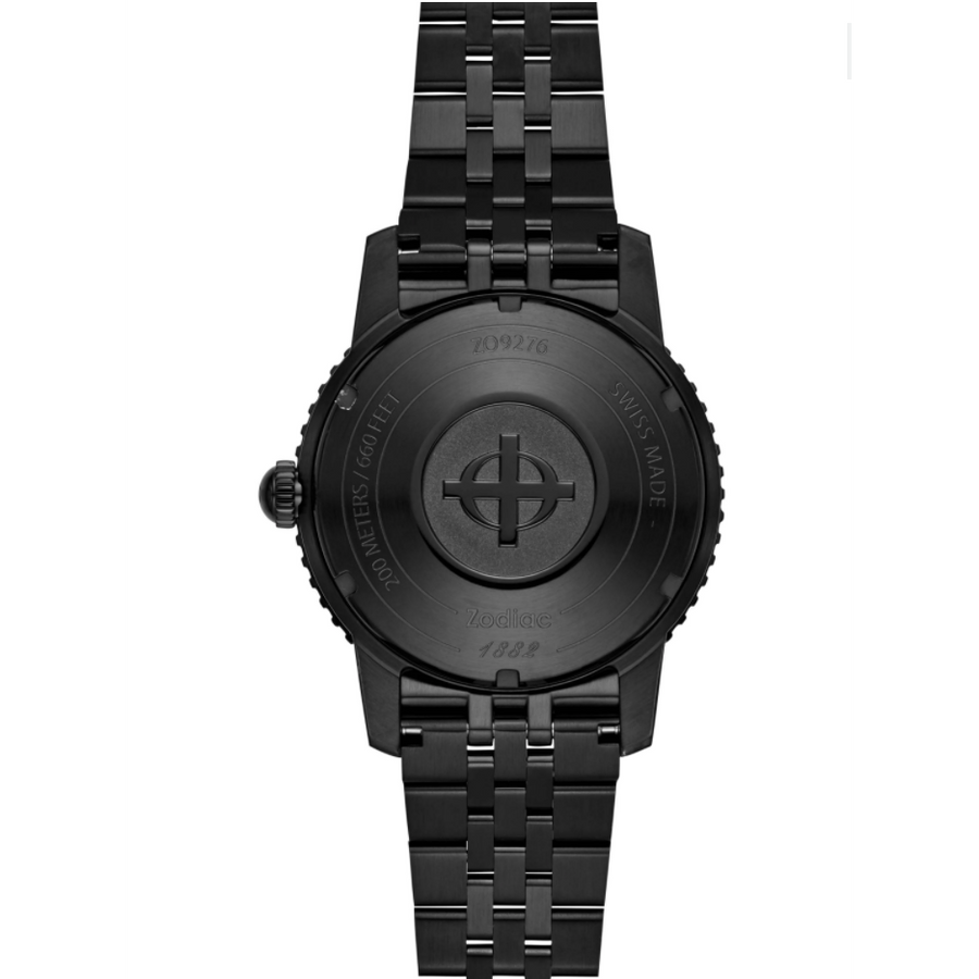 Zodiac Super Sea Wolf 53 Compression Black Stainless Steel Watch- ZO9276