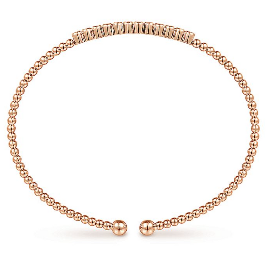 Gabriel & Co 14k Rose Gold Bujukan Diamond Cuff Bezel Set Bracelet- BG4118-65K45JJ