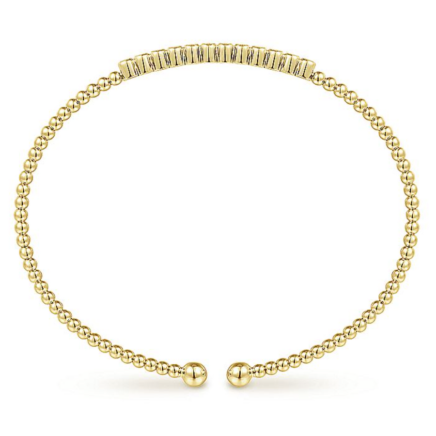 Gabriel & Co 14k Yellow Gold Bujukan Diamond Cuff Bezel Set Bracelet- BG4118-65Y45JJ