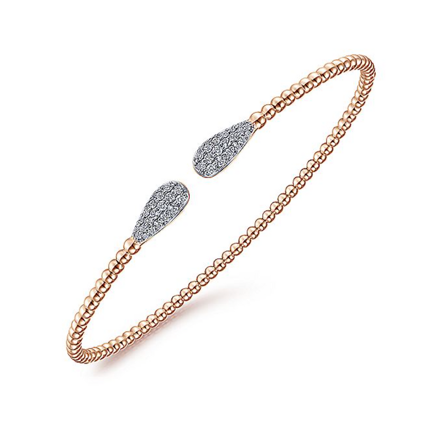 Gabriel & Co 14k Rose Gold Bujukan Diamond Teardrops Cuff Bracelet- BG4230-65K45JJ