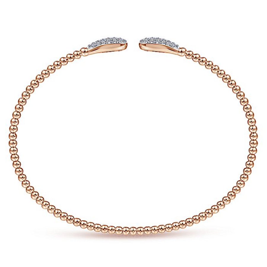 Gabriel & Co 14k Rose Gold Bujukan Diamond Teardrops Cuff Bracelet- BG4230-65K45JJ