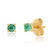 14K Yellow Gold Simple Emerald StudsCarat Weight: 0.28 cts.