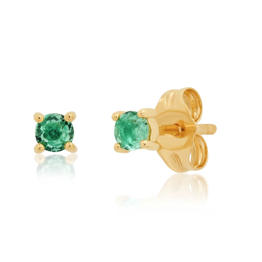 14K Yellow Gold Simple Emerald StudsCarat Weight: 0.28 cts.