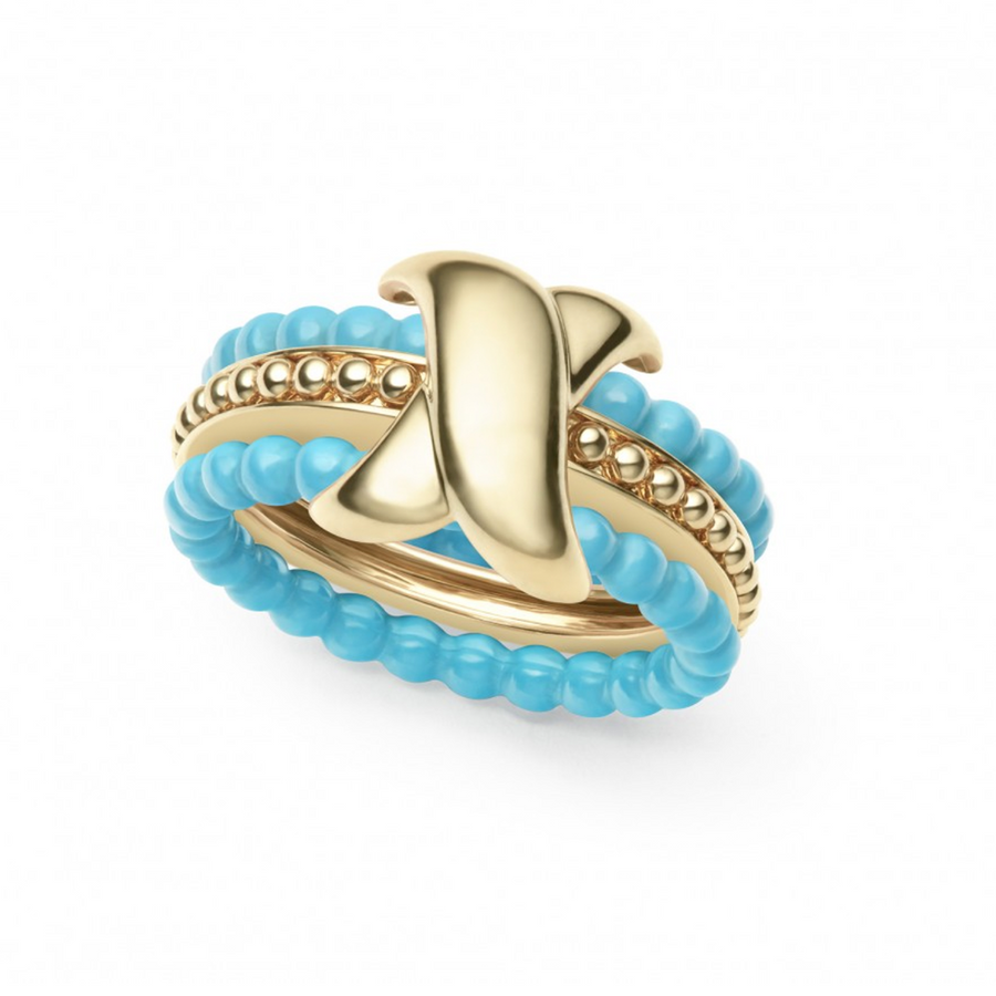 Lagos Caviar Gold Stacking Ring Set- 02-10300