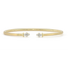 From the Provence Collection, the Open Diamond Quad Flexible Bangle features bezel set diamond quads in 18K yellow gold with the signature brushed JFJ finish.