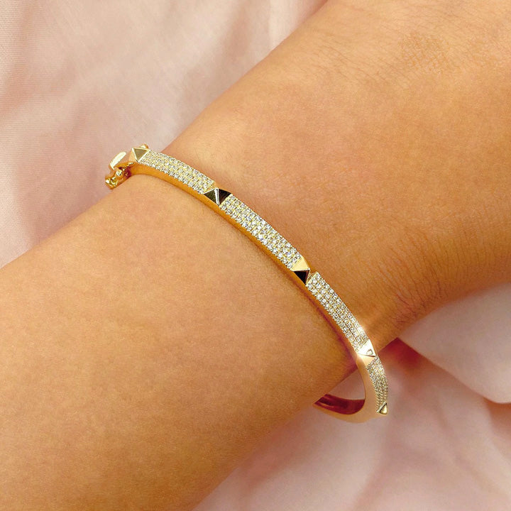 14K Yellow Gold 0.45ctw Diamond Pave Bangle - SC55019493V2ZS