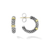 Simple, yet elegant sterling silver Caviar beading accented with bands of 18K gold on these versatile hoop earrings.Sterling Silver & 18K Gold14K Gold PostDiameter 19mmWidth 4mmStyle #: 01-80456-00