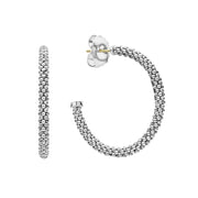 Signature sterling silver Caviar beads form these classic hoop earrings. Finished with 14k gold post backing.Sterling Silver14K Gold PostDiameter 28mmWidth 3mmStyle #: 01-80718-28