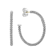 Signature sterling silver Caviar beads form these versatile hoop earrings. Finished with 14k gold post backing.Sterling Silver14K Gold PostDiameter 35mmWidth 3mmStyle #: 01-80718-35