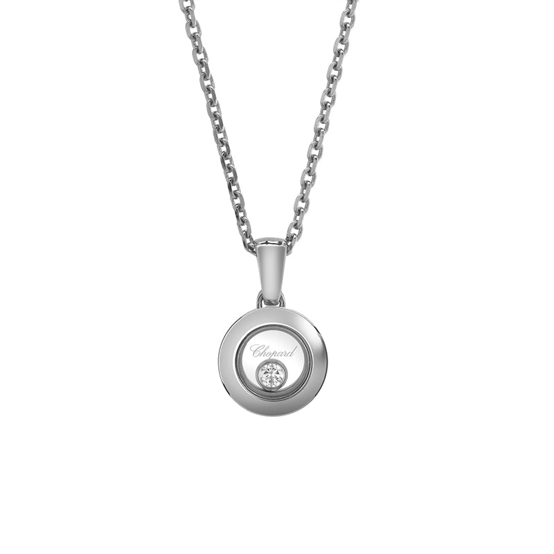 Chopard 18k White Gold Happy Diamonds Icons Small Circle Pendant- 79A017-1001