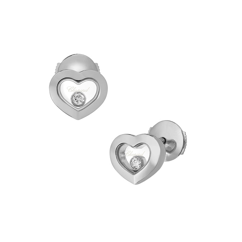 Chopard 18K White Gold Happy Diamonds Icons Stud Earrings- 83A054-1001