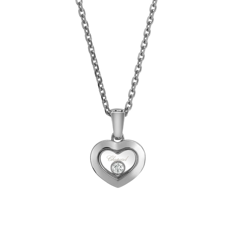 Chopard 18k White Gold Happy Diamonds Icons Small Heart Pendant- 79A054-1001