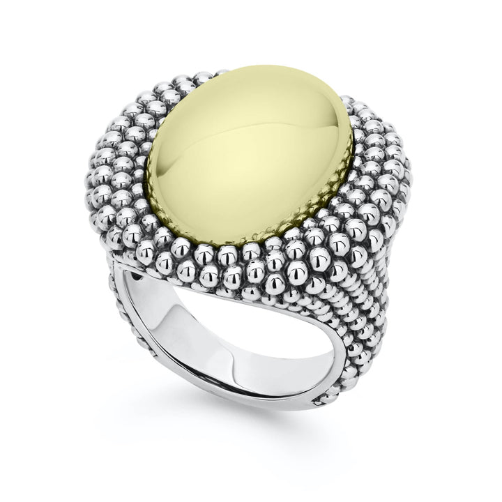 Lagos High Bar Gold Caviar Ring- 03-80496