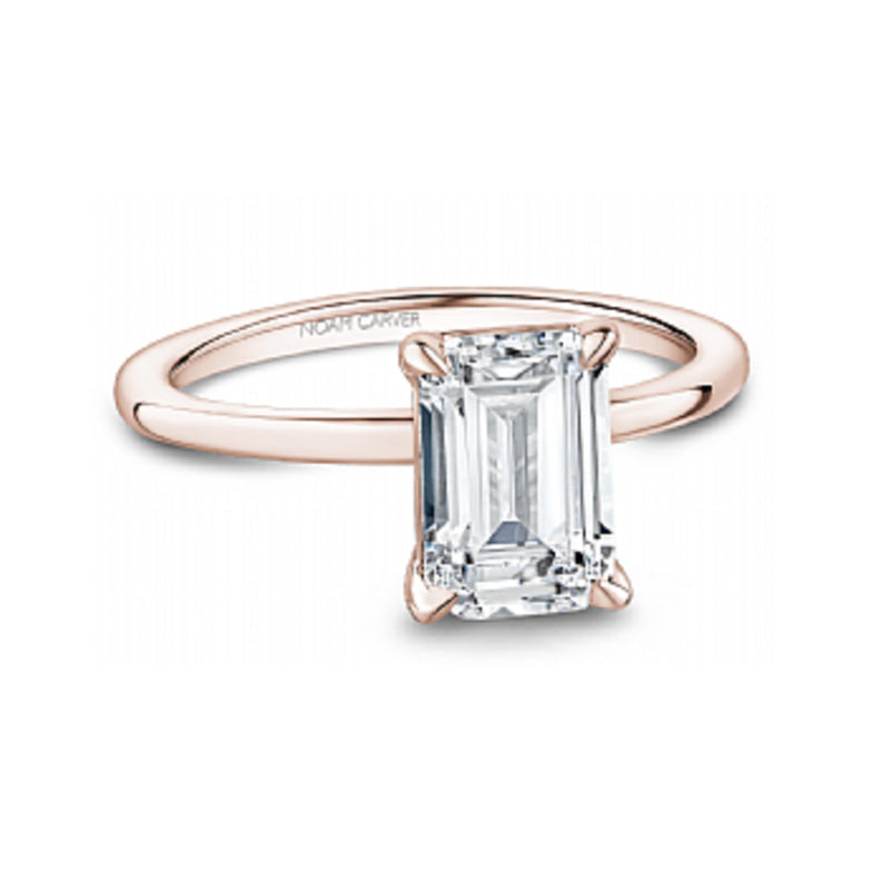 Noam Carver 14K Rose Gold Emerald Cut Solitaire Engagement Ring- B371-03RM