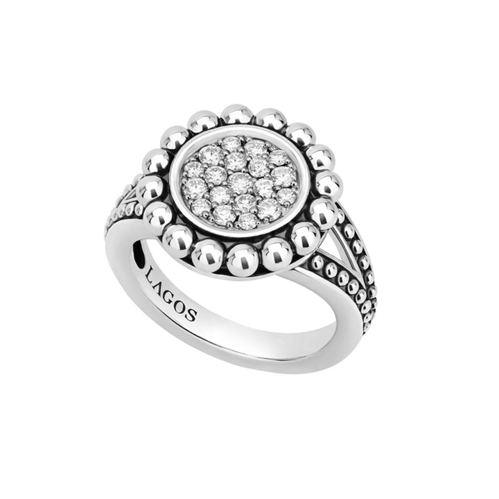 Lagos Caviar Spark Small Caviar Circle Diamond Ring - 02-80672-DD7