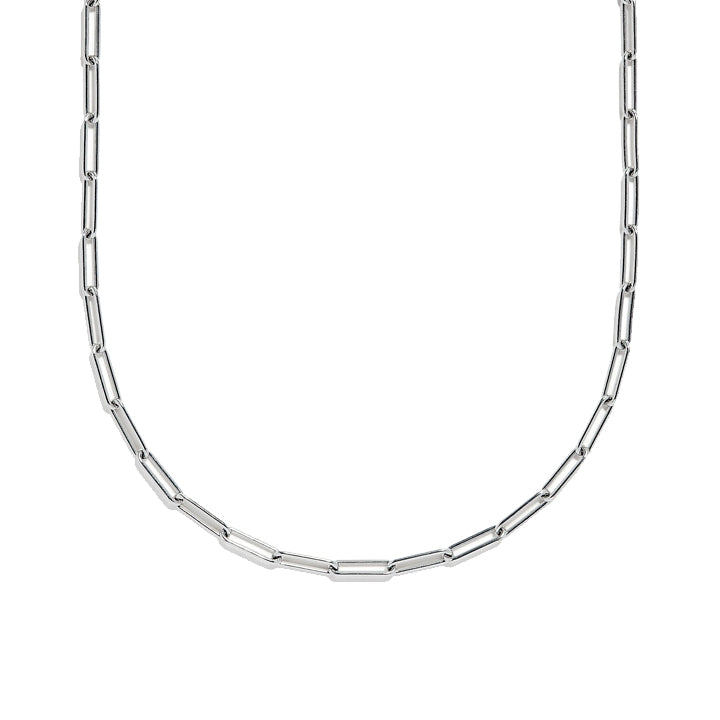 Sterling Silver Paperclip Link Chain Necklace