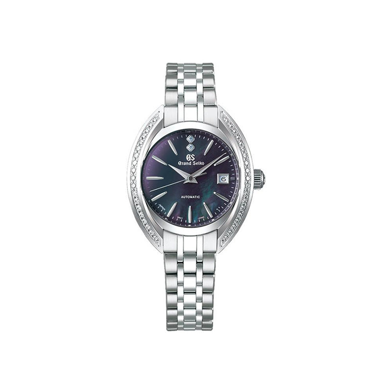 The two new watches in this series are unmistakably Grand Seiko. Their design respects the heritage that was born in 1967 with the classic 62GS with its bezel-free construction, sharply angled hand sand markers and highly polished surfaces. The new design combines the strong, distinctive look of one of Grand Seiko's seminal creations with a fresh, soft and feminine grace. There is a warm and uniquely Japanese elegance to the dials that derives from the a combination of the two diagonally positio
