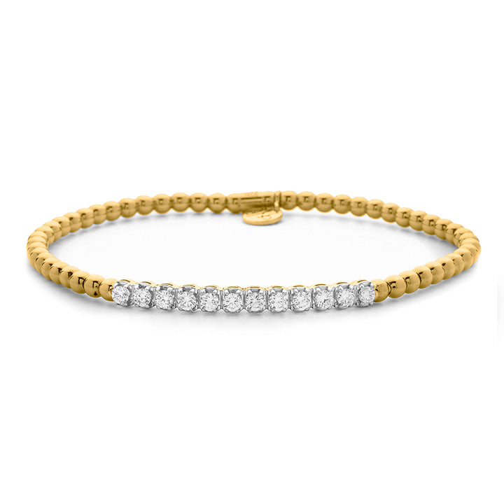Hulchi Belluni Tresore Diamond Bar Beaded Stretch Bracelet - 20347M-YW