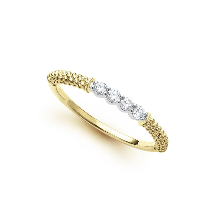 Lagos Signature Caviar Superfine Diamond Stacking Ring - 02-10308-DD7