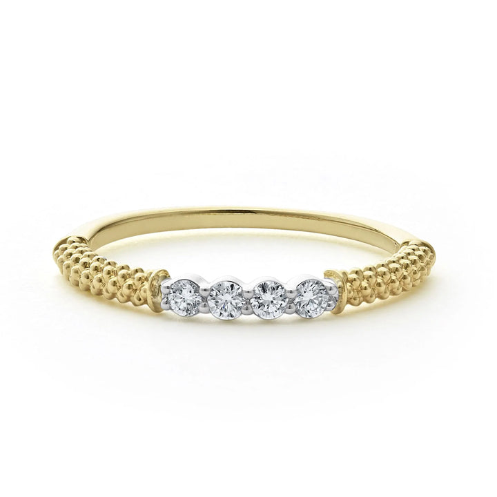 Lagos Signature Caviar Superfine Diamond Stacking Ring - 02-10308-DD7