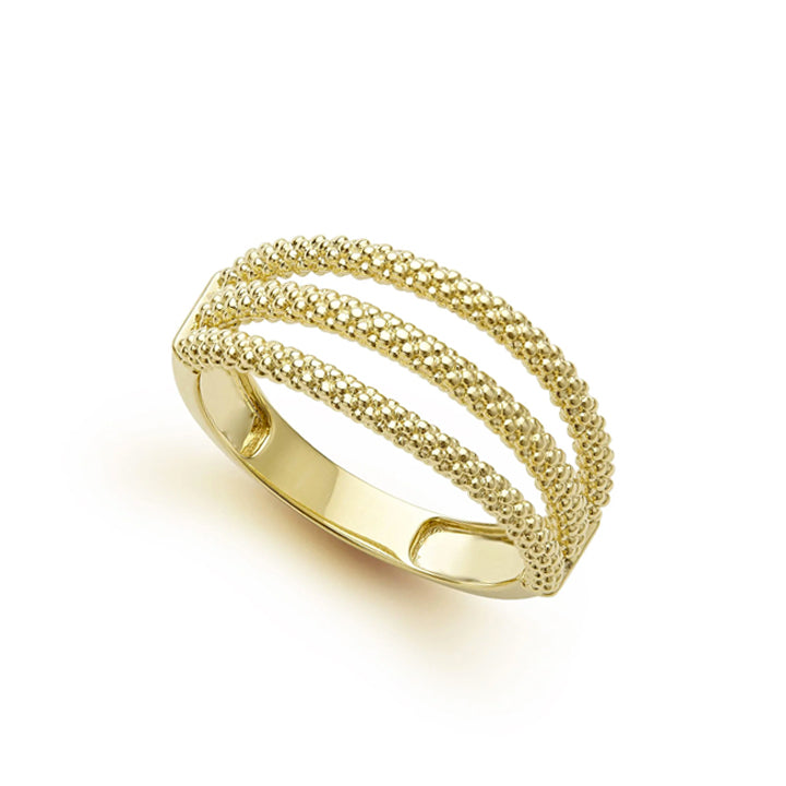 Lagos Signature Caviar Superfine Triple Band Ring - 03-10220-7