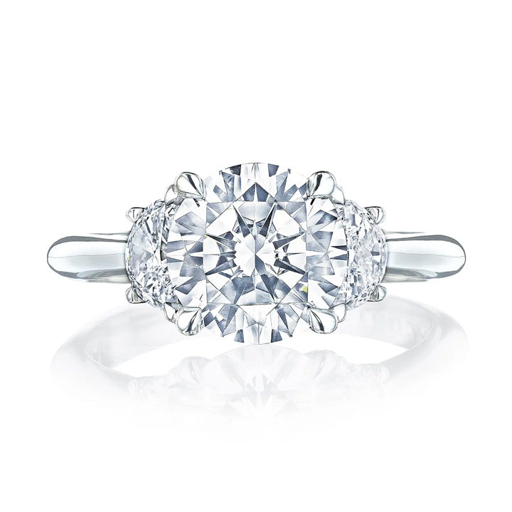 Tacori Platinum Founder's Collection Royal T Round Three-Stone Engagement Ring - HT2688RD85