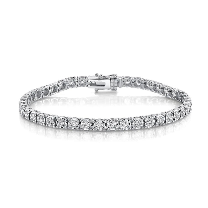 14K White Gold 5.14ctw Diamond Tennis Bracelet - 190143