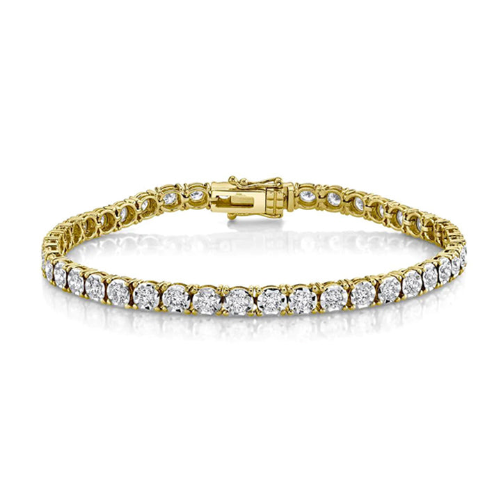 18K Yellow Gold 5.05ctw Diamond Tennis Bracelet - 190118