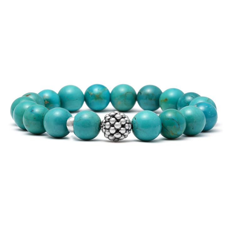 Lagos Maya Turquoise Silver Station Bead Bracelet - 05-80967-T