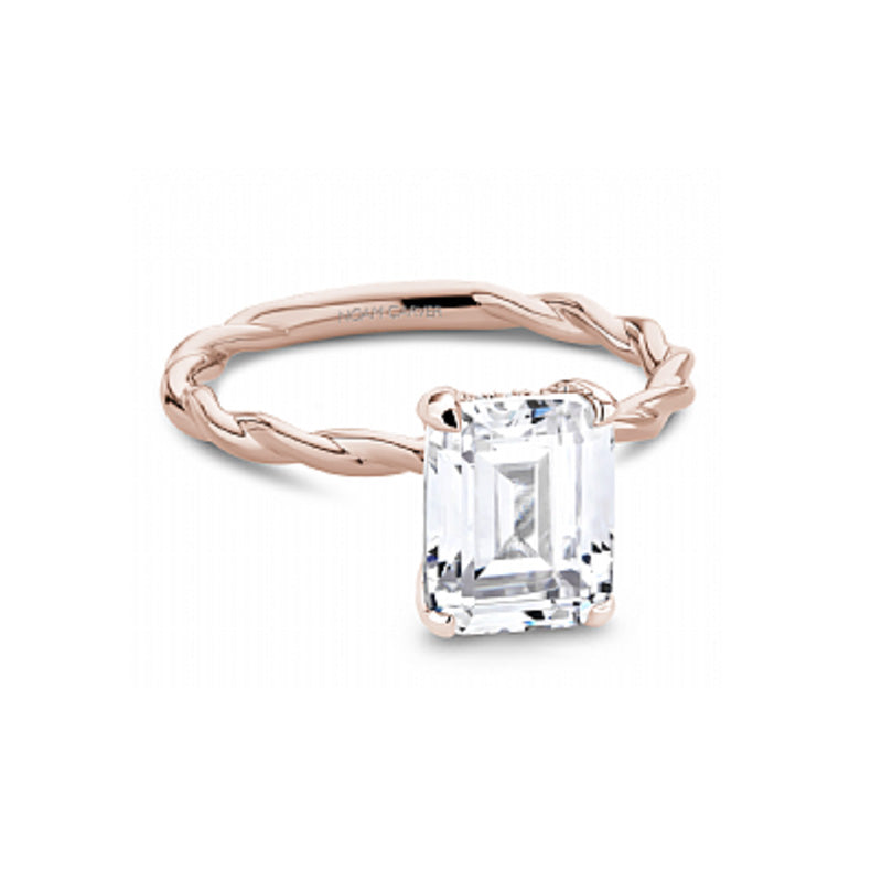 Noam Carver 14K Rose Gold Emerald Cut Twisted Engagement Ring- B398-03RM