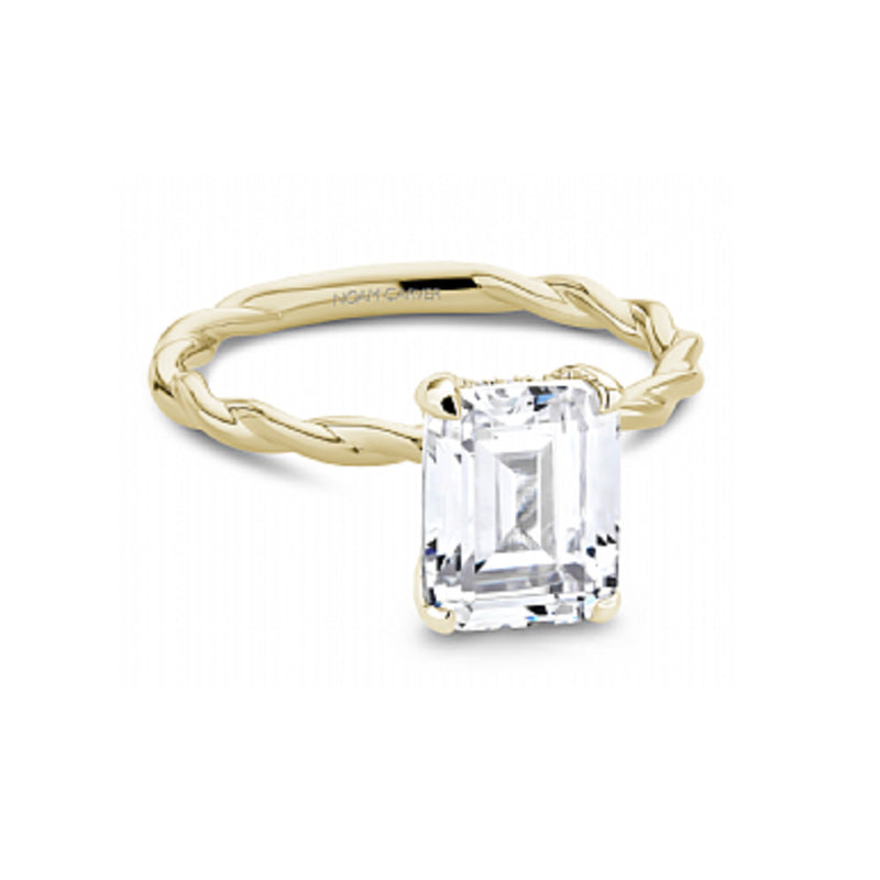 Noam Carver 14K Yellow Gold Emerald Cut Twisted Engagement Ring- B398-03YM