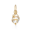 The 18K Vine Amulet is part of the Tree of Life collection and was inspired by Diana, goddess of the forest. Golden vines and delicately carved leaves wind around a polished rock crystal in a harmonious marriage of softness and strength. The 18K Vine Amulet comes in three sizes.18K GoldNatural Rock Crystal0.09cts of DiamondsLength: 51mm/2.0, Width: 22mm/0.86Size: MediumAlso available in small and large. 
