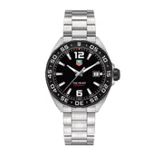 Dial: Black Rhodium plated luminescent indexes Case: 41mm, fine-brushed steel, water resistance 200m Movement: Quartz, swiss made, about 24 months battery life Strap: Fine-brushed Steel