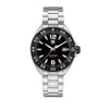 Dial: Black Rhodium plated luminescent indexes Case: 41mm, fine-brushed steel, water resistance 200m Movement: Quartz, swiss made, about 24 months battery life Strap: Fine-brushed Steel