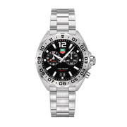 Dial: Black Rhodium plated luminescent indexes Case: 41mm, fine-brushed steel, water resistance 200m Movement: Quartz, swiss made, about 24 months battery life Strap: Fine-brushed Steel