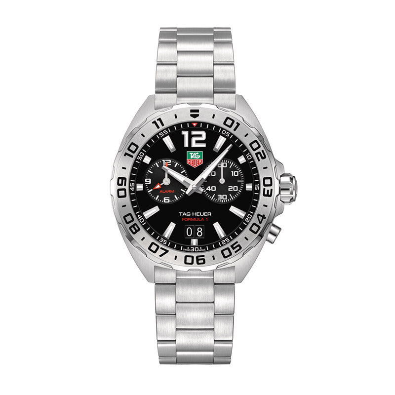 Dial: Black Rhodium plated luminescent indexes Case: 41mm, fine-brushed steel, water resistance 200m Movement: Quartz, swiss made, about 24 months battery life Strap: Fine-brushed Steel