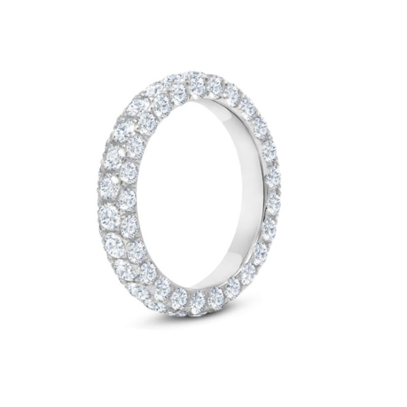 Graziela 18K White Gold 4.00ctw Diamond 3 Sided Band Ring