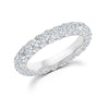 This 18K white gold band is not your average diamond band! From all three sides, the wearer gets to see 4.00 carat total weight of G-H color white diamonds sparkling all the way around the band. 