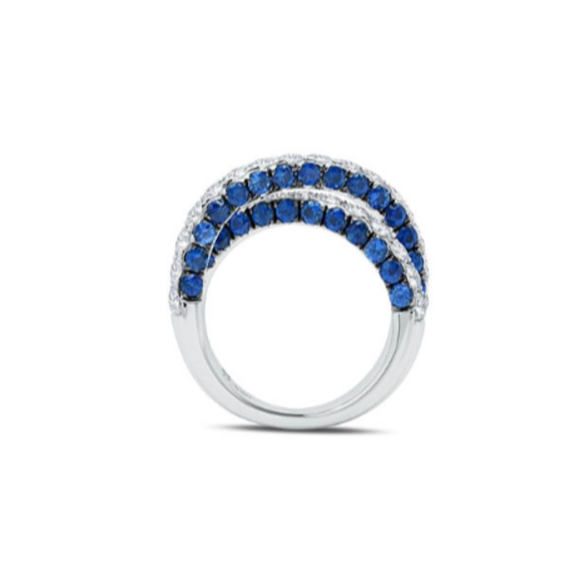 Graziela 18K White Gold Sapphire & Diamond 3 Sided X Ring
