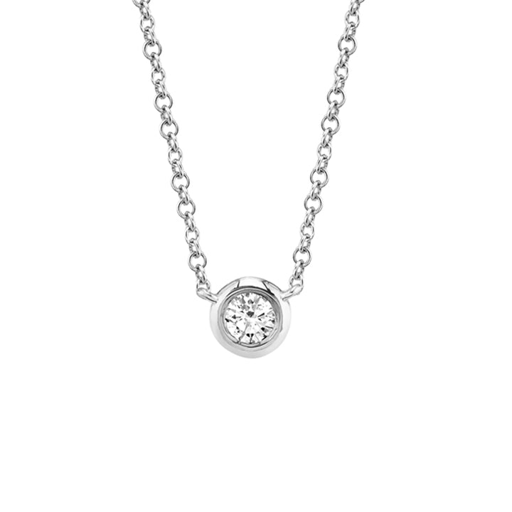 Shy Creation 14K Gold Diamond Bezel Necklace - SC55012539
