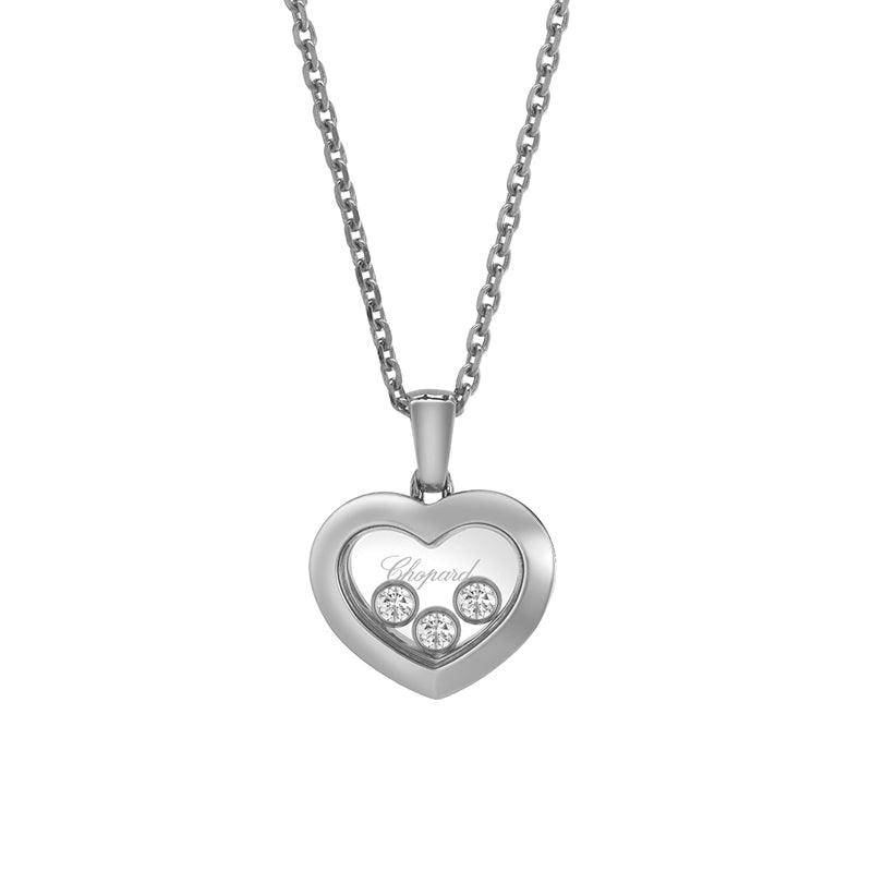 Chopard 18k White Gold Happy Diamonds Icons Heart Pendant- 79A611-1001