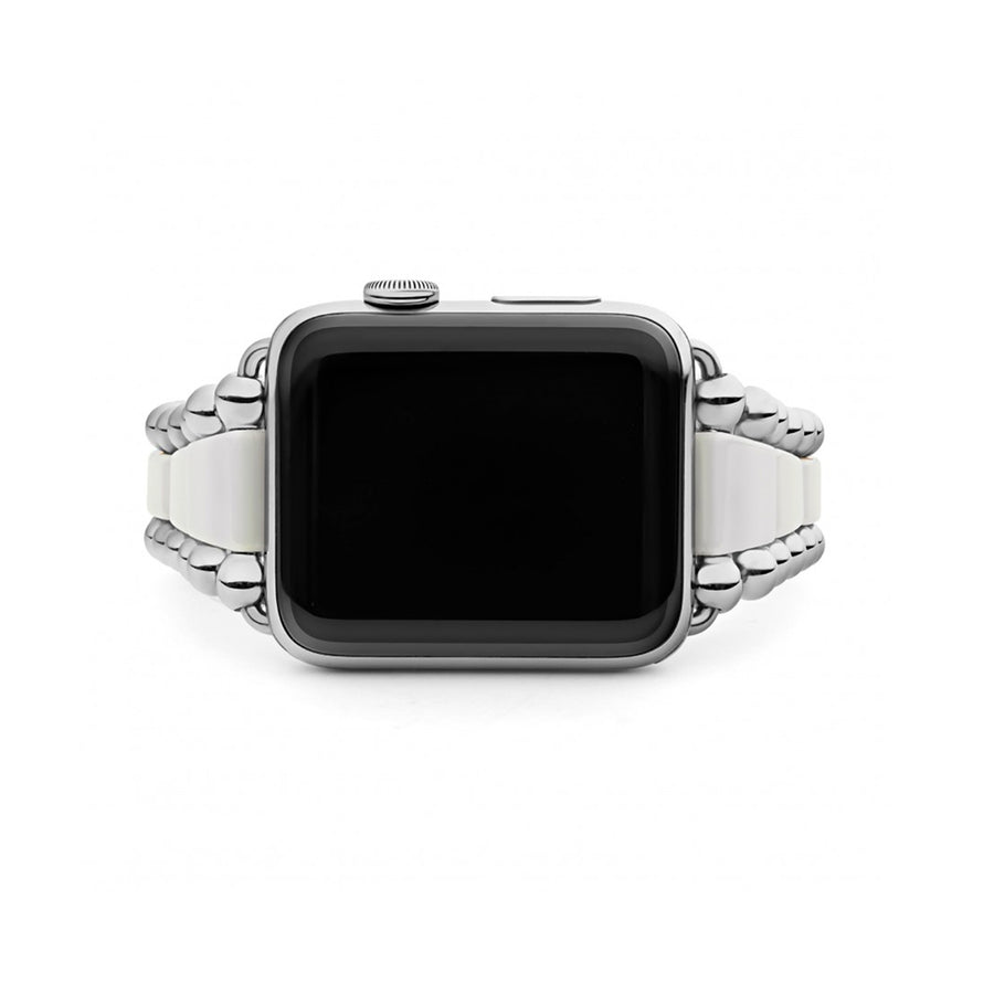 Lagos Smart Caviar White Ceramic Watch Bracelet, 42/44mm- 12-90010-CW8