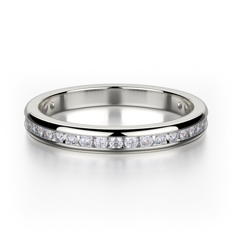 Michael M 18K White Gold 0.46ctw Diamond Channel Set Wedding Band- R461B