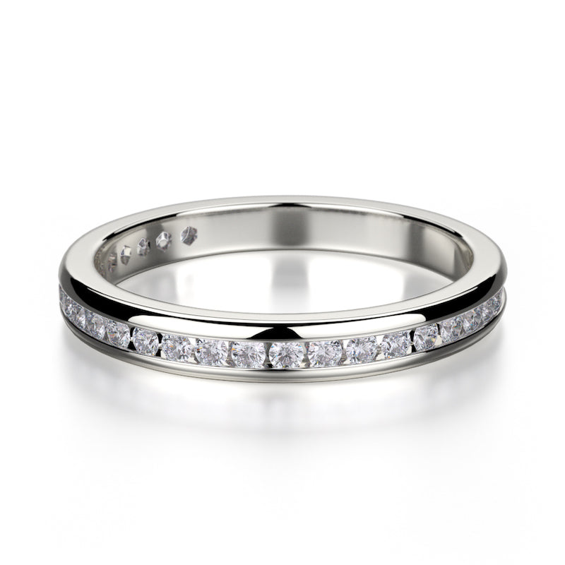 Michael M 18K White Gold 0.46ctw Diamond Channel Set Wedding Band- R461B