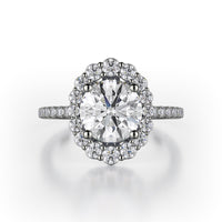 Michael M 18K White Gold Oval Diamond Halo Engagement Ring R739 1.5 Moyer Fine Jewelers