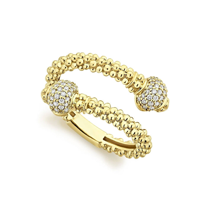 Lagos Caviar Gold Diamond Wrap Ring- 02-10264-DD7