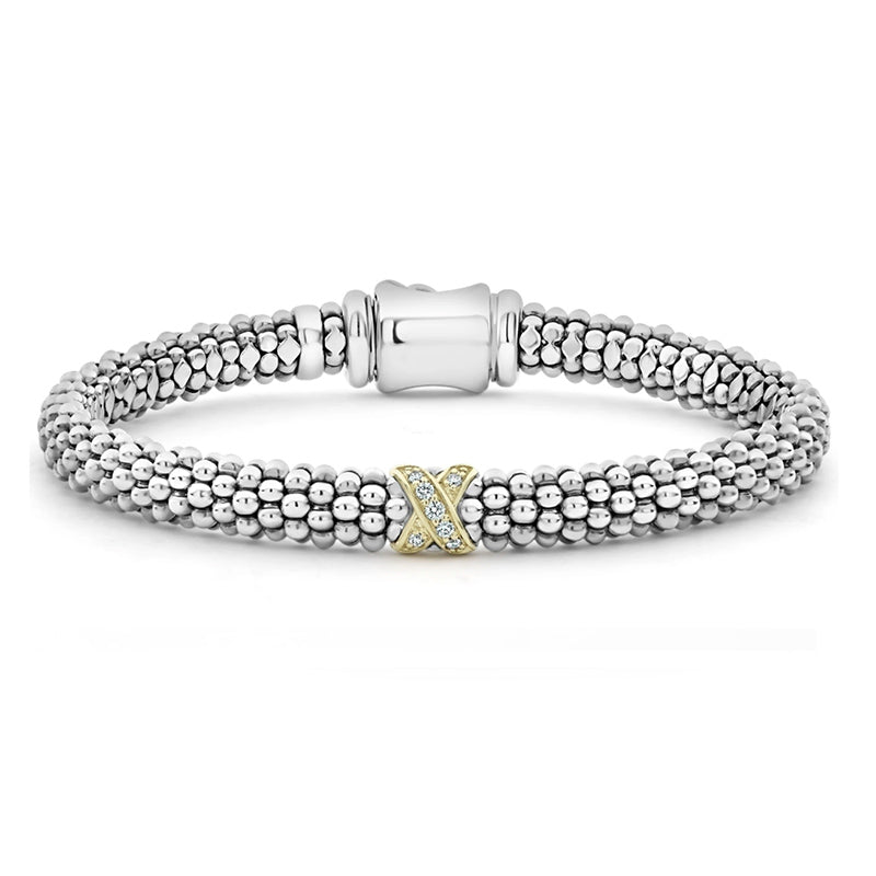 Lagos Caviar Lux 6mm Single Station Diamond X Bracelet- 05-80784-007